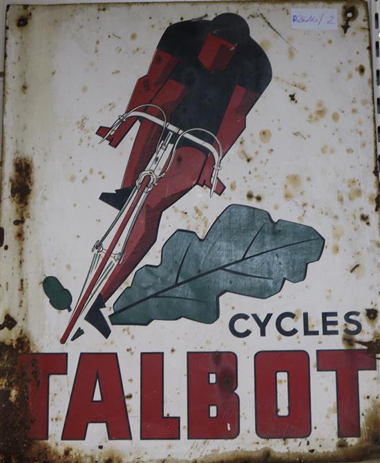 Talbot cycles enamel sign